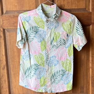 HURLEY boy’s multicolored Hawaiian shirt. Size L.